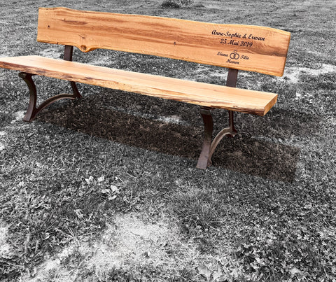 Banc en chêne live Edge