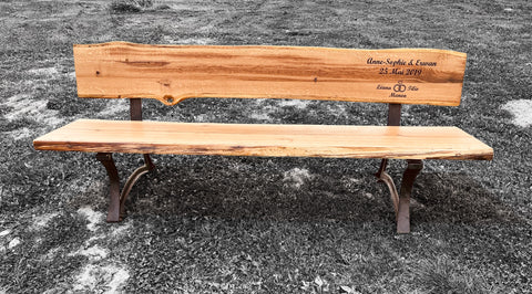 Banc en chêne live Edge