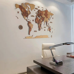 Carte du Monde Murale 3D en Bois – L’art du voyage sur vos murs - Wood Work